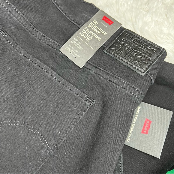 NEW Levi’s Black 721 High Rise Super Skinny Jeans Plus Size 24W Slim Taper - Picture 10 of 14